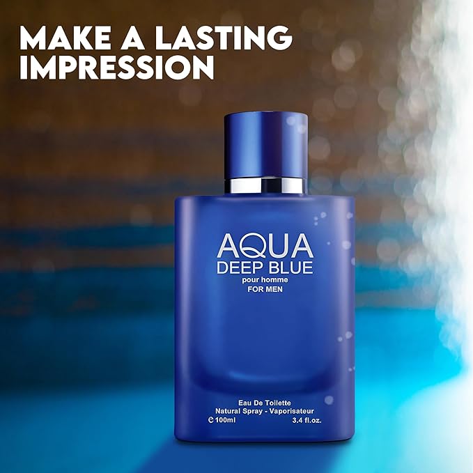 Men's Cologne Gift Set 4 Pack(Aqua Deep Blue,Priv,CEO,Black CEO) - 3.4 Fl Oz Each | Vanilla Bourbon, Leather & Amber Floral Fragrance | Luxury Eau de Toilette