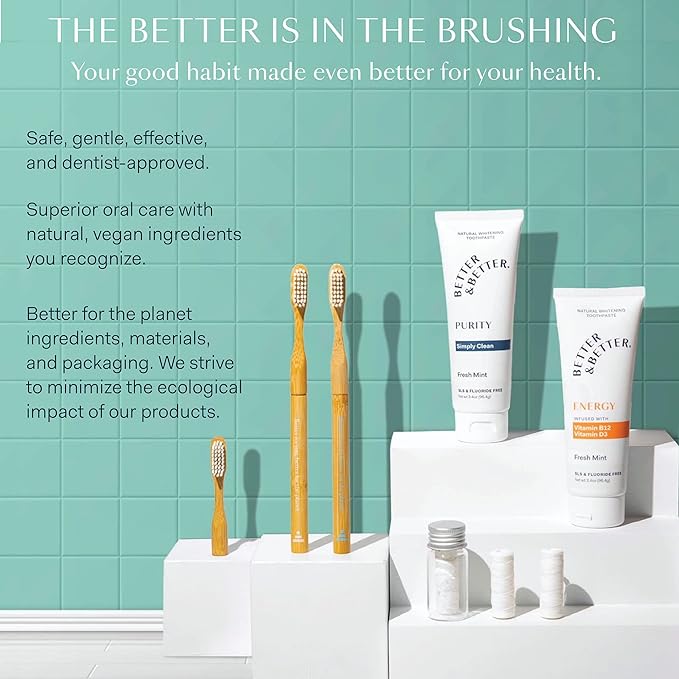 Better & Better Natural Dental Floss Refill Pack | Waxed & Zero Plastic Oral Care - 100% Plant-Based, Vegan, Eco and Non Toxic Dental Floss, 2 Spools