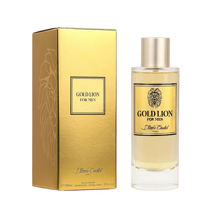 Gold Lion - Cologne for Men - Elegant Mens Cologne - Flamboyant Allure of Mandarin, Cardamom, Cedarwood, and Musk Notes - 3.3 oz