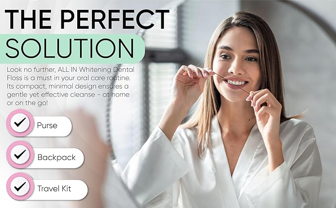 ALL IN Charcoal Floss Refills 3 x 32 yds Each - Activated Charcoal Dental Floss Refills Only - Unique Stocking Stuffer - BPA Free, Plant Based No PFAS Mint Floss for Plaque Removal, Fresh Breath (3)
