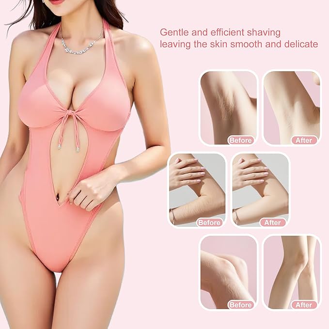 Bikini Trimmer for Women, Electric Razors for Women, Shaver with LCD Display, 2 in 1 Dual-Head Bikini Shaver, Rechargeable Razors, for Bikini Line Legs Underarms and Private Parts,Dry/Wet