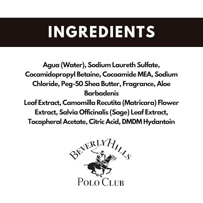 Beverly Hills Polo Club Refreshing and Cleansing Hair and Body Wash for Men with Luxury Designer Scents BHPC 8.5 oz (Classic)