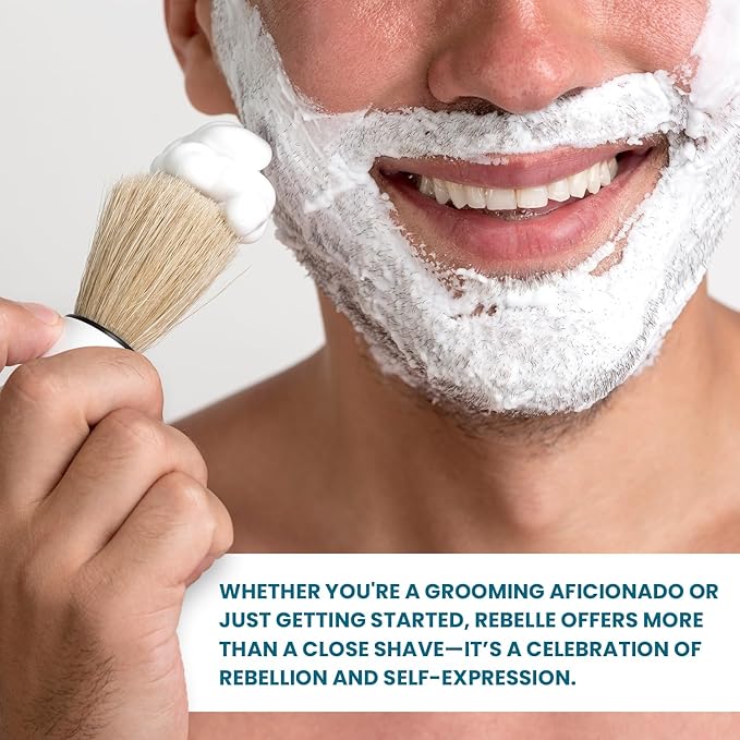 Wholly Kaw Shaving Soap Luxury Dense, Rich & Creamy Lather Tallow Wet Shave Puck Notes of Oud, Leather, Tobacco, Vetiver, Hay. Grooming and Skincare for Men Formulated for Sensitive Skin - Rebelle
