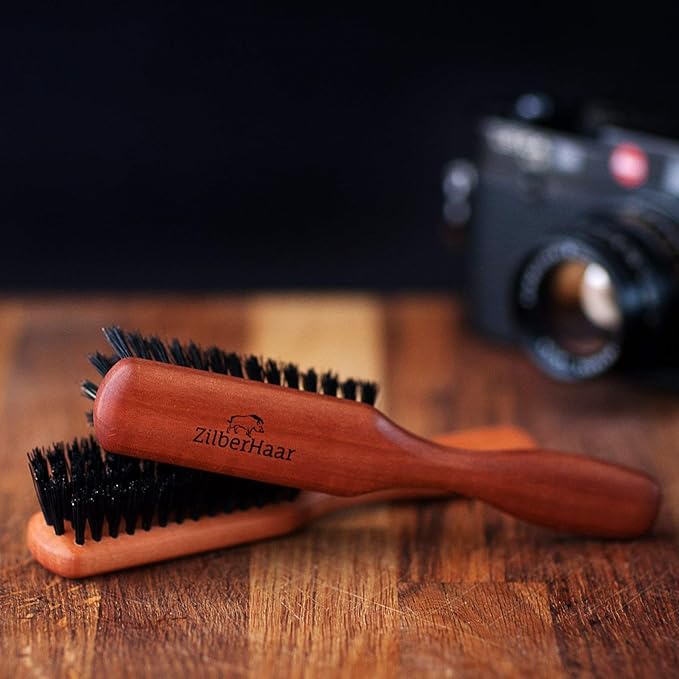ZilberHaar Beard Grooming Basic Bundle - Soft Regular Brush + 1oz Beard Oil + Beard Comb