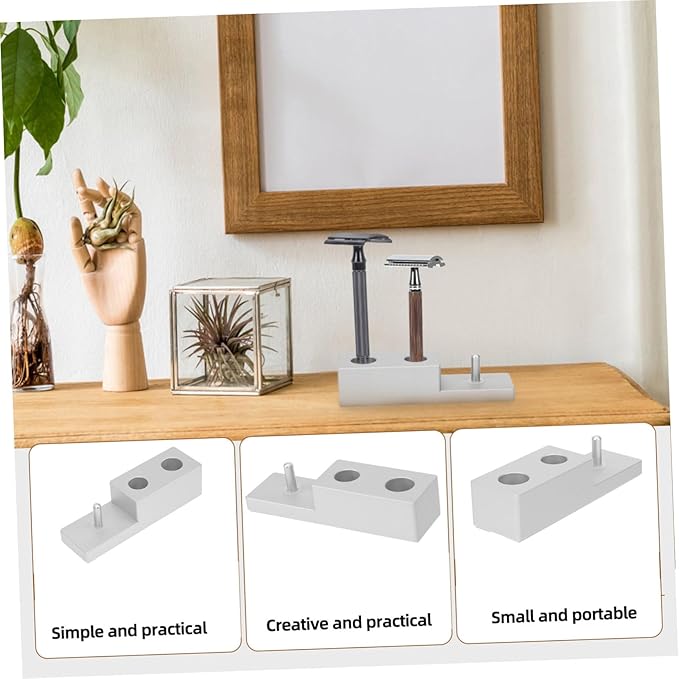 Shaver Holder Zinc Alloy Razor Brush Stand Razor Holder for Beard Care