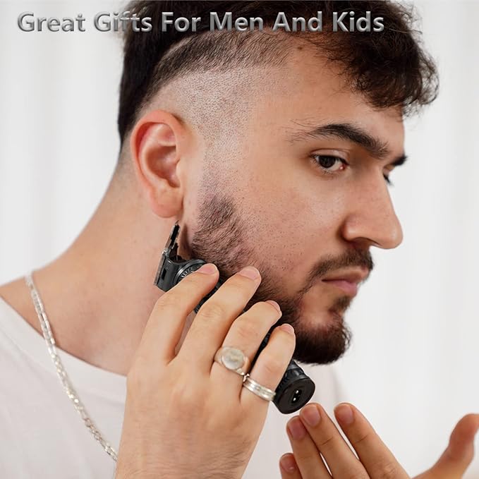 AMULISS Hair Clippers for Men Beard Trimmer Cordless Electric Shaver Razor for Men, Zero Gapped Grooming Kit Barber Clippers with LCD Display, Gift for Men Kids
