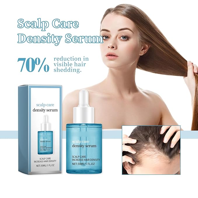 30ml Scalp Care Density Serum for Hair Growth – Reduces Hair Shedding, Thickens Thin Hair & Strengthens Roots with Natural Pea Extract, Collagen & Vitamin E