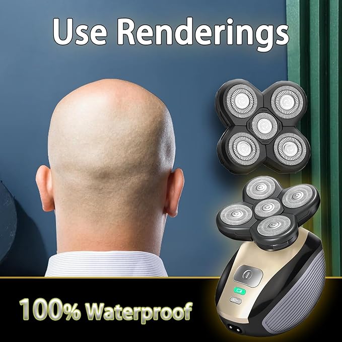 Shaver Replacement Blades Compatible with F-ree-bird Head Shaver Kit, 5 Blades Shaver Replacement Heads for Bald Men, Ruixin Replacement Blades for Flex-series Electric (1 Count (Pack of 1))