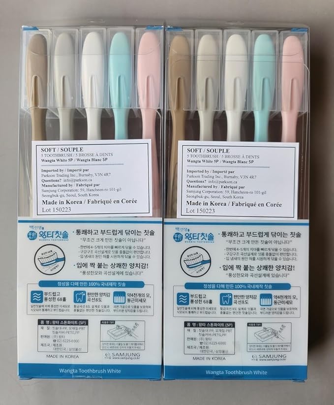 Wangta Soft Toothbrush, 10 Pack (Stone White) – Best Manual Toothbrush for Maximum, Efficient Cleaning and Sensitive Gums and Teeth