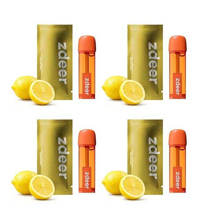 ZDEER Electric Oral Spray Refill Pods, Sea Salt Lime Flavor (4 Pods), Alcohol-Free Breath Spray