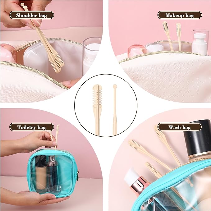 12 Pcs Nasal Hair Cutter, Double-Sided 2-in-1 Nose Hair Remover Tool Knife Portable Manual 360° Rotating Nasal Trimmer with Ear Picker Individually Packaged for Women Men
