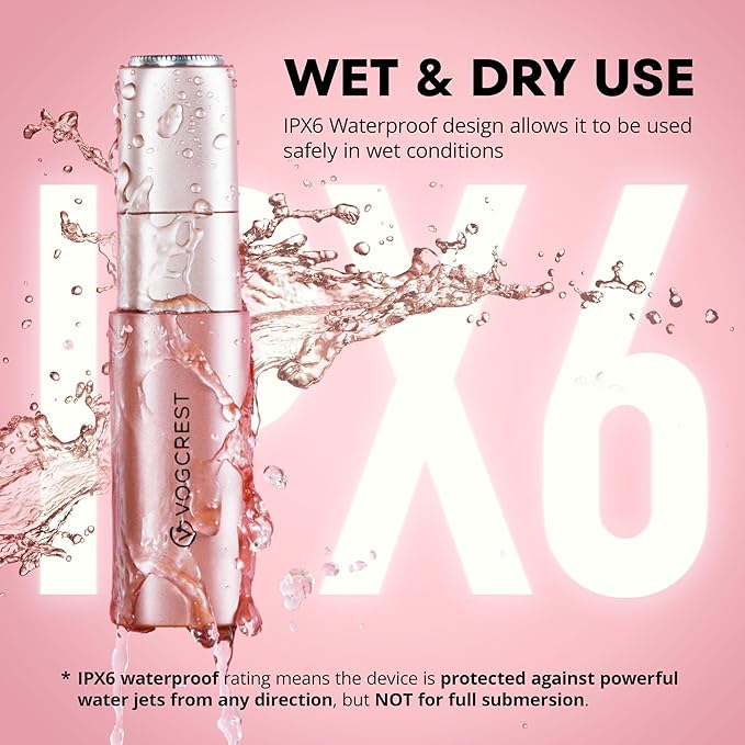 VG VOGCREST Nose Trimmer for Women: 2 in 1 Rechargeable Facial Hair Removal - Portable Mini Face Shaver for Chin Lip Peach Fuzz Ideal for Travel Use