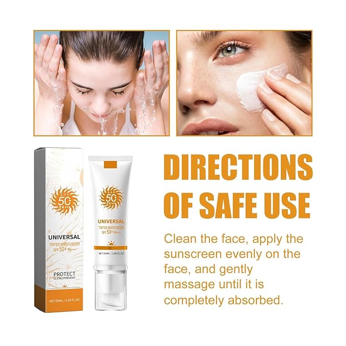 Women Men Sunscreen with SPF 50+ PA+++, Anti-Aging Foundation Cream, 1.69 FL OZ Sun Screen