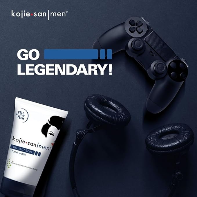 Kojie San Men Oil Control Face Wash, 125g – Deep Cleansing Facial Wash for Men, Controls Oil and Moisturizes Skin, Paraben-Free