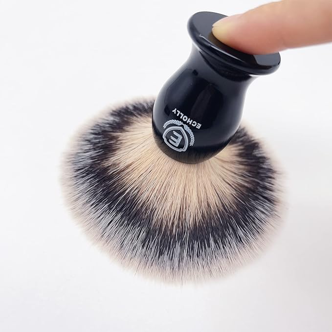 Luxury Shaving Brushes For Men by Echolly-Super Strong NO Shedding Bristle Shave Brushes for Men-Smooth Acrylic Handle Legacy Shave Brush-Rich and Fast Lather Shaving Cream Brush Gifts for Fathers Day
