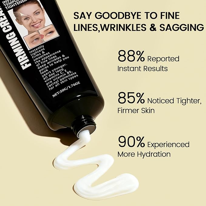 Instant Firming Face Tightener Temporary Face Tightening Cream Firm and Smooth the Look of Fine Lines, Deep Wrinkles and Pores Daily Moisturizer for Women and Men 1.76 oz
