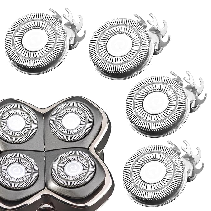 4 PCS Shaver Head Replacement Blades for Skull Pitbull Carver PRO 4 Electric Razor Replacement head