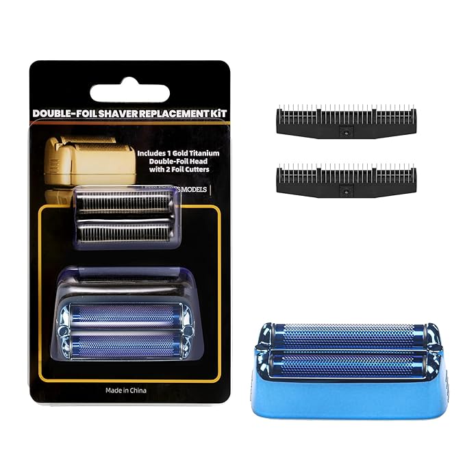 Shaver Replacement Foil and Cutter,Compatible with BaBylissPRO FXONE BLUEFX Double Foil Stick Shaver,BLUE