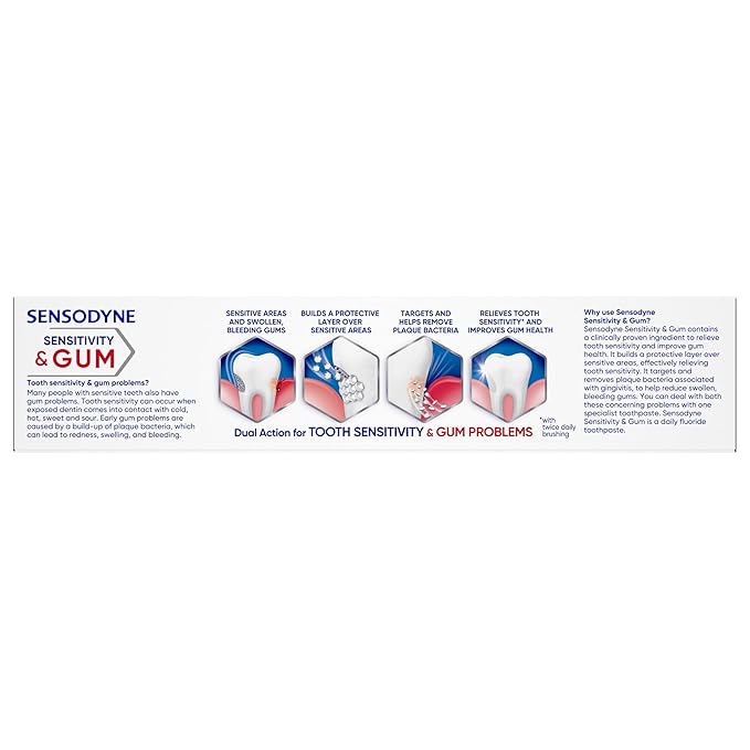 Sensodyne Sensitivity & Gum Sensitive Toothpaste for Gingivitis, Sensitive Teeth Treatment, Clean & Fresh - 3.4 oz (pack of 4)