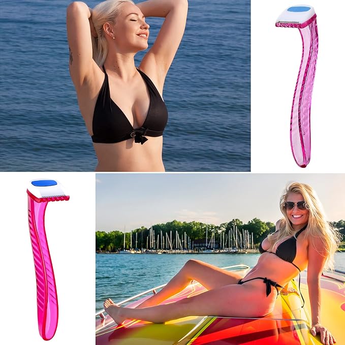 Honoson 12 Pcs Disposable Bikini Razors for Women Bikini Line Trimmer Shaver Small T Type Razor Durable Travel Accessories Pubic Hair Removal Beauty for Body Cosmetic Tool(Rosy, Dark Pink, Light Pink)