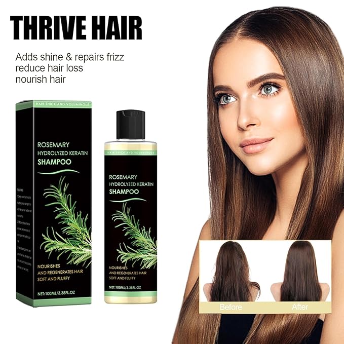 Rosemary Hair Growth Shampoo, Large Capacity Hydrolyzed Keratin Shampoo, Natural Thickening & Strengthening for Hair & Hair Growth (200 ML)