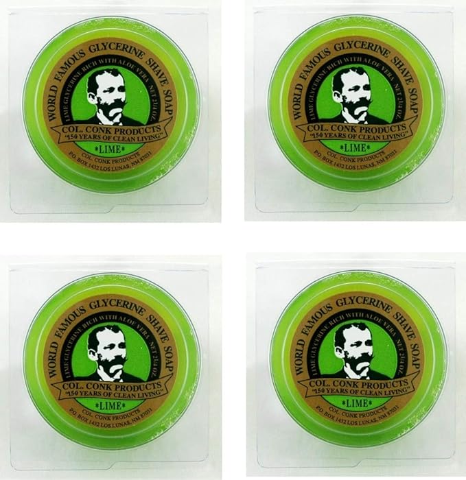 Col. Ichabod Conk Glycerin Soap (Lime 4 Pack),Multi-colored, 2 oz