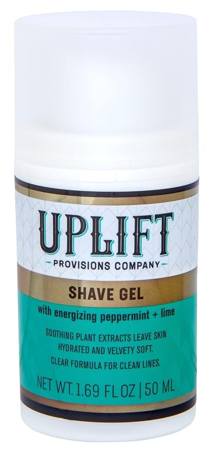 Uplift Provisions Clear Shaving Gel for Men & Women - Infused with Plant Extracts for an Ultra-Smooth Shave, Leaving Skin Hydrated, Velvety Soft, and Free from Redness and Irritation, 1.69 oz.