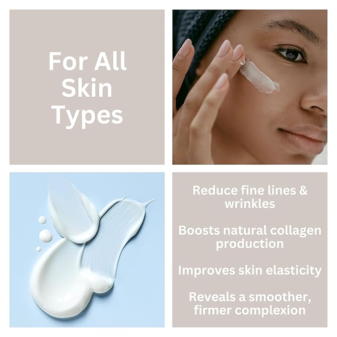 Age Defying Collagen Retinol Cream for Wrinkles and Fine Lines - Skin Tightening Cream for Face and Neck - Anti Aging Day and Night Facial Cream for Women and Men - 1.0 oz