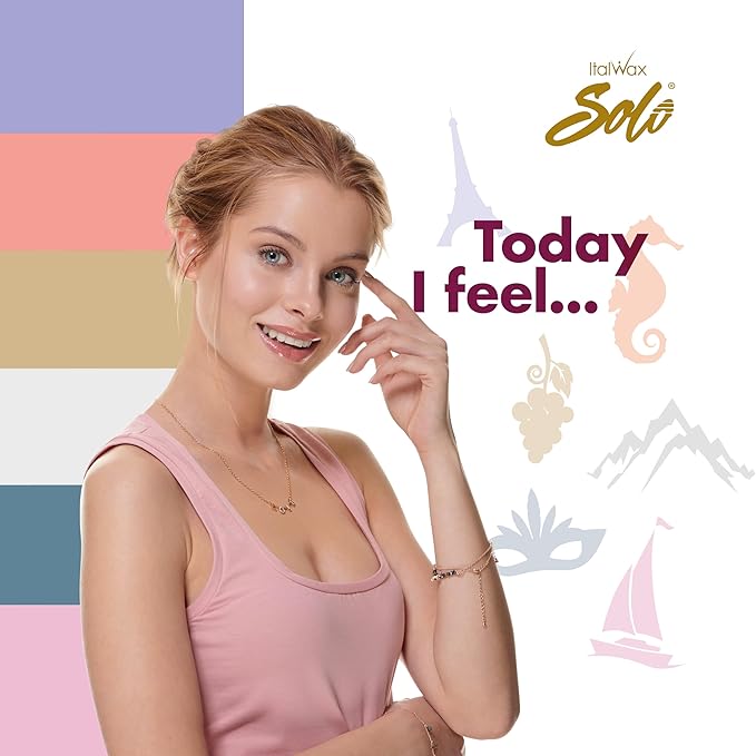 Italwax Brazilian Waxing Kit – Automatic Wax Warmer with Hard Wax Beads, No Temperature Control Needed, Easy-to-Clean Silicone Pot, Painless Hair Removal for Sensitive Skin, Face, Bikini & Body