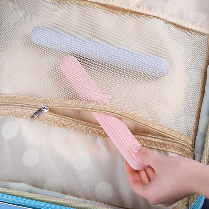 2 Pcs Travel Toothbrush Case,Toothbrush Containers,Portable waterproof Toothbrush Holder for Travel/Camping/School/Home.