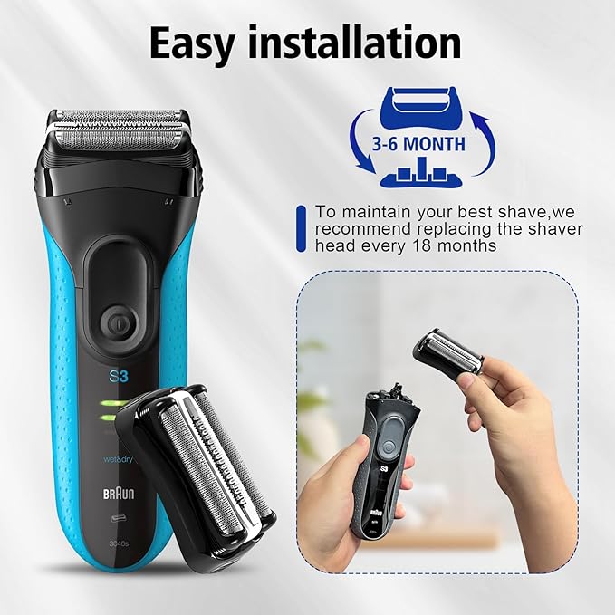 Series 3 32B Replacement Head, Series 3 Electric Shaver Replacement Head Blades for Braun S3 Foil & Cutter Razor Heads, Applicable for Braun S3 3040s 3010s 310s 3000s 3050cc 3080s 390cc Etc
