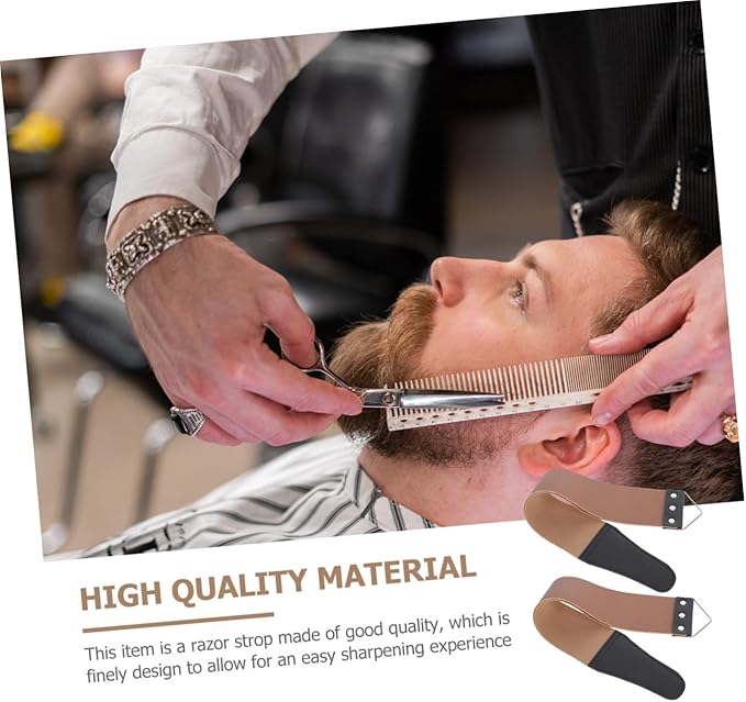FRCOLOR 2pcs Dual-sided Sharpening Strop for Barber Shops Manual Leather Strop for and Knife Sharpening Convenient Hanging Design for Home