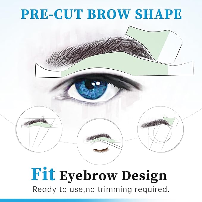 Beauty7 Eyebrow Wax Strips High-arched Eyebrow Wax Strips Kit Hair Removal at Home Waxing 24 Strips with Pearl Powder Essential Oil for Sensitive All Skin Types Women
