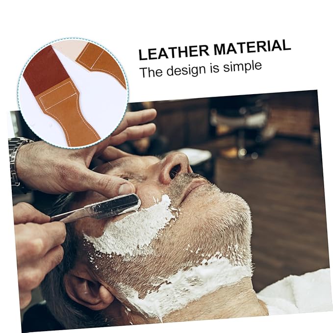 Cowhide Leather Straight Razor Strop Dual Straps for Easy Sharpening Vintage Barber Strop for Smooth Blades Hangable Design for Convenient Storage