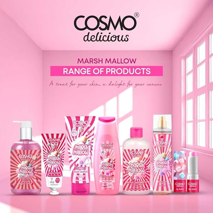 Cosmo Delicious Marshmallow Fragrance Mist 150ml, Sweet Marshmallow & Vanilla Scent, Light Gourmand Body Spray, Perfect For Everyday Wear, Long Lasting Perfume For Women & Men