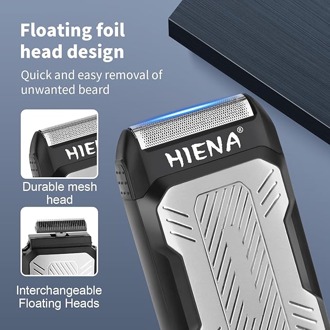 HIENA PRO Cordless Hair Clippers for Men, Professional Barber Kit - Beard Trimmer, Aluminum Foil Shaver, Nose Trimmer, 10 Limit Combs - Fast Charge, Smart LED Display (Clippers/Trimmer)