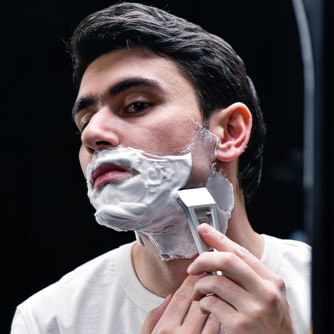 HYPE X1 Safety Razor Shave Settings - Sensitive (S) & Ultra-Close (UC) Settings, Durable Aerospace-Grade Aluminum, Magnetic snap-on design, Compatible with HYPE X1 Safety Razor for Men & Women-Silver