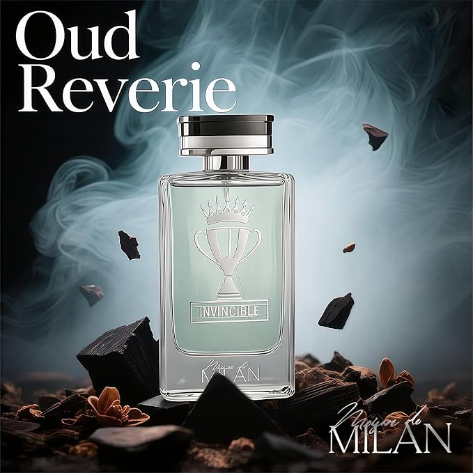 Men's Cologne Gift Set of 4(MilanInvin&InvincibAquaSP&MCH&GREY) - 3.4 Fl Oz Each | Vanilla Bourbon, Leather & Amber Floral Fragrance | Luxury Eau de Toilette Quartet