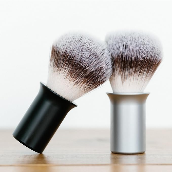 SUPPLY Silvertip Synthetic Shaving Brush for Men – Dense Synthetic Fibers, Thick Lather, Classic Matte