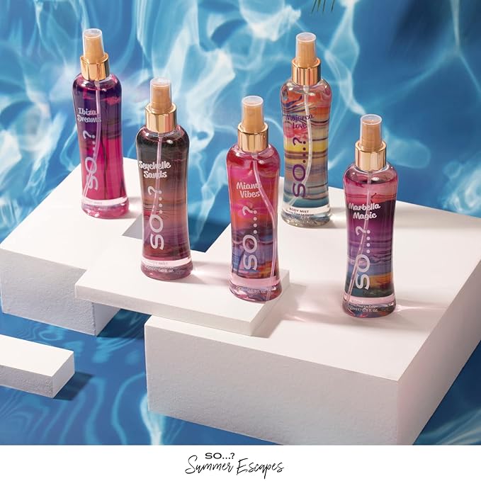 So…? Mykonos Nights Body Mist - Perfume for Women - Fruity, Vanilla Scent - Perfect Gifts for Women - Refreshing Body Spray for Women - 6.9 oz