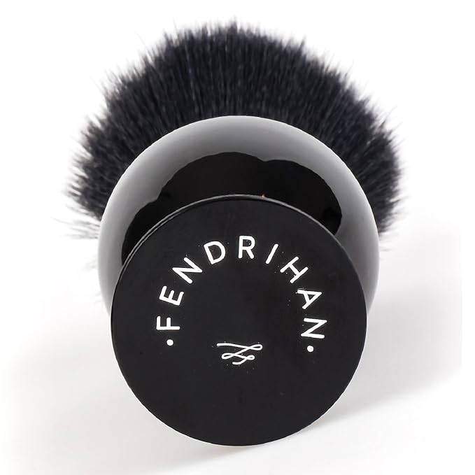 Fendrihan Black and White Synthetic Shaving Brush with Resin Handle for Personal and Professional Shaving (Knot: 22 mm)