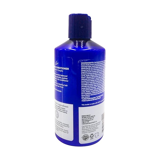 Avalon Organics Therapy Biotin B-Complex Thickening Conditioner, For an Energized Scalp and Thicker, Fuller-Looking Hair, 14 Fluid Ounces