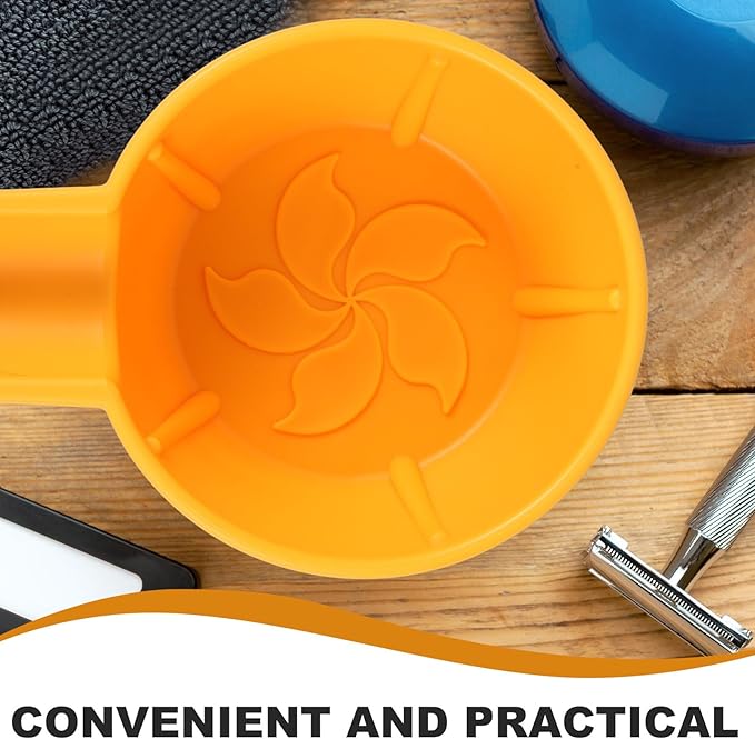 NOLITOY Shaving Soap Bowl for Men Small Plastic Shave Bowl Wide Mouth Thickened Anti-fall Design Decorative Yellow Shaving Cream Cup and Barber Use
