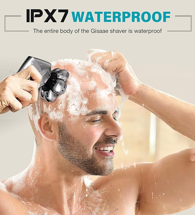 Head Shavers for Bald Men, Upgraded 7D Electric Razor, Cordless Rechargeable, Ipx7 100% Waterproof, Dry & Wet Bald Head Shaver, Beard Grooming Kit with Led Display
