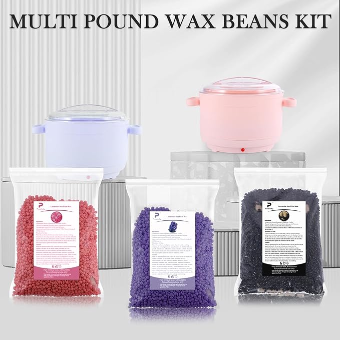 Wax Beads Bulk - 3.3lb Wax Beans Supplies for Esthetician - Professinal Painless Waxing for Face, Upper Lip, Bikini, Leg, Women Natural Melting Kit - Hypoallergenic Hard Wax Beads Bulk