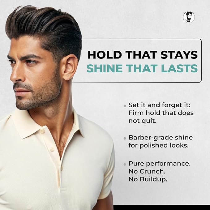 Gentlemen Republic 64oz Refined Hair Gel for Men - Premium Gel For Men Humidity Resistant & Alcohol-Free - All Day Shine and Hold for All Hair Types and Never Flakes - Made in the USA