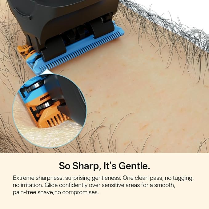 Replacement Heads – 2-Pack Genuine Blades for PIXRAZZ P1 Electric Trimmer, Durable Stainless Steel for Body, and Bikini Grooming