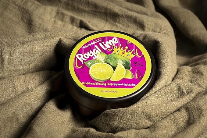 The Goodfellas’ Smile ROYAL LIME (Zesty Sicilian Lime) Italian Shaving Soap – Soft Lathering Croap for Traditional Wet Shaving with Brush, Razor & Soap Bowl