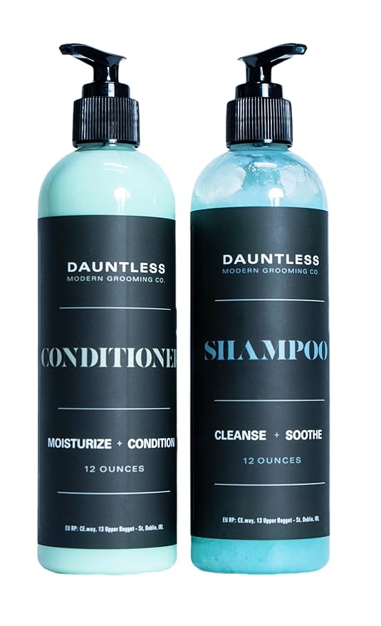Dauntless Modern Grooming Co. Shampoo and Conditioner Duo | 2 x 12 ounce bottles | SAVE When Your Purchase Both