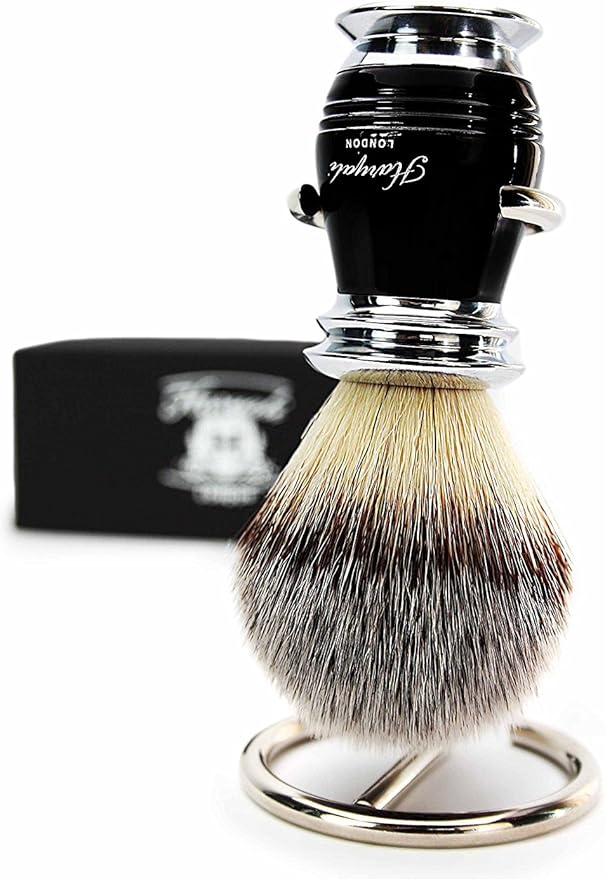 Black Brass Handle Shaving Brush for Men Soft and Dense Synthetic Bristles Perfect Shaving Tool by Haryali London